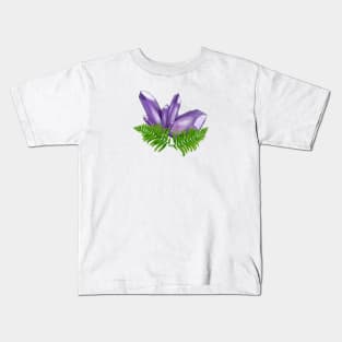 Amethyst Crystal and Fern Graphic Kids T-Shirt